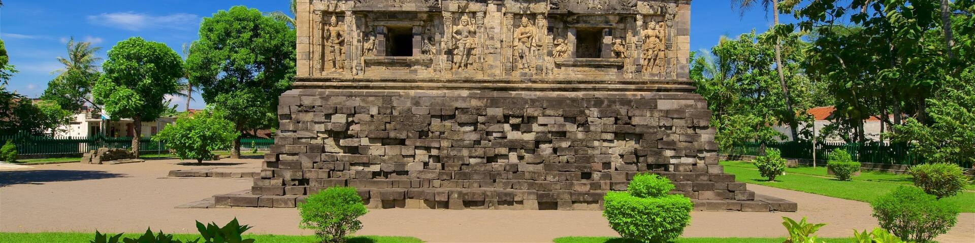 Candi Sari featuring a garden and heritage architecture