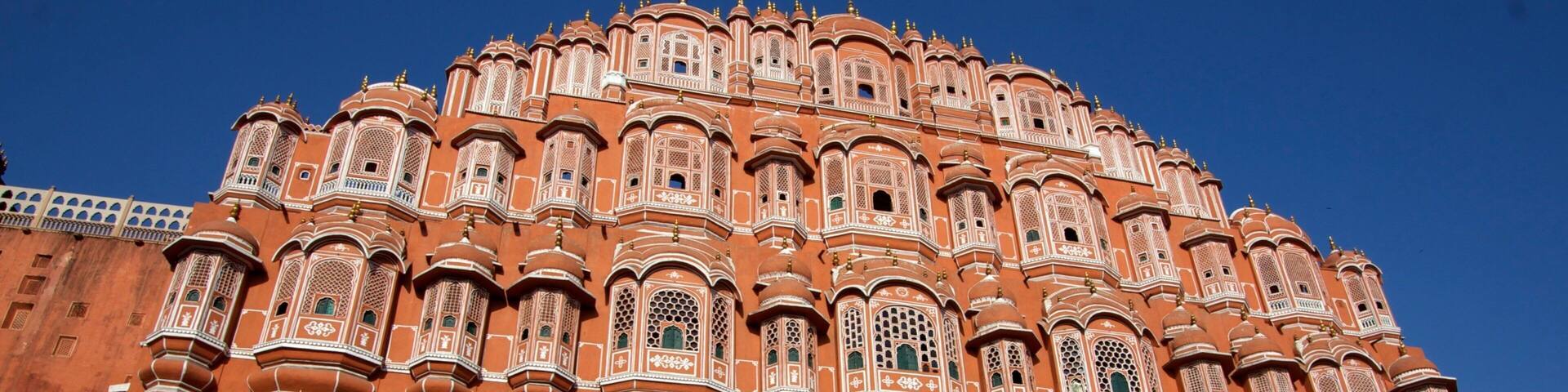 Hawa Mahal showing a city and heritage architecture