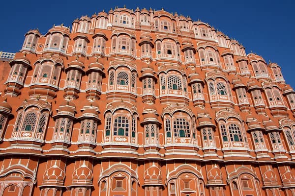 Hawa Mahal showing a city and heritage architecture