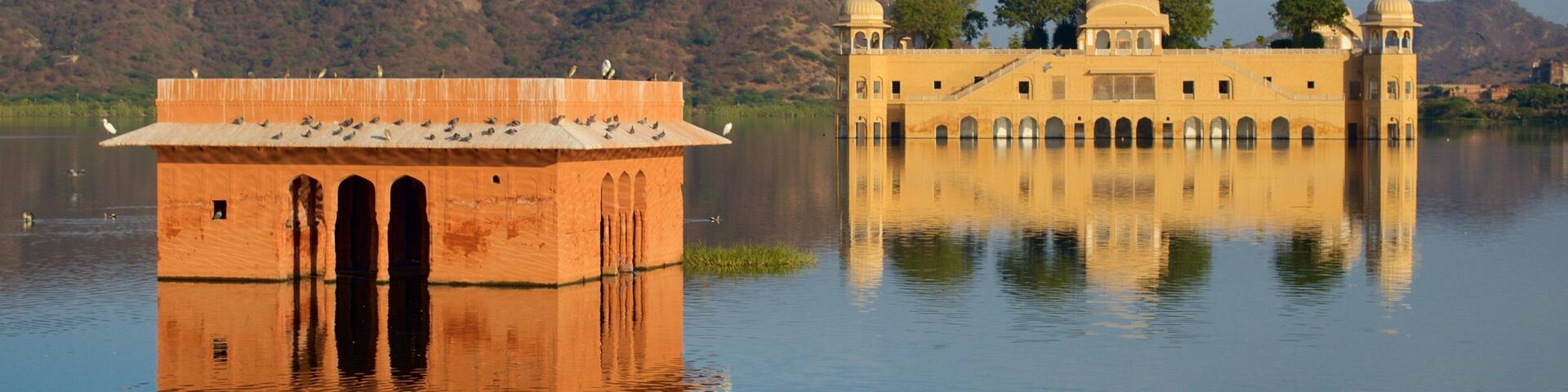 Jal Mahal featuring a lake or waterhole