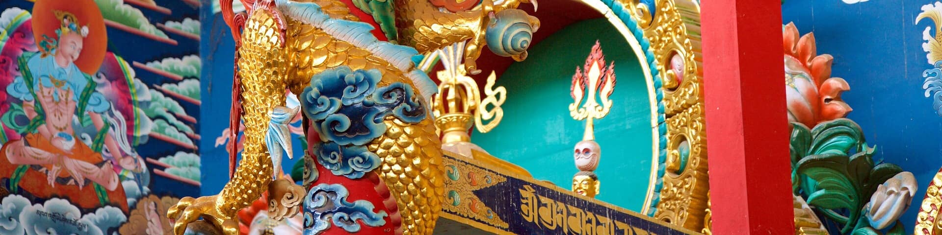 Golden Temple showing religious elements