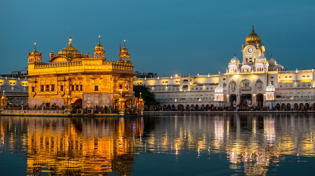 The Golden Temple, also known as Harmandir Sahib, meaning "everyone's temple or house" or Darbār Sahib, meaning "exalted court", is a Gurdwara located in the city of Amritsar, Punjab, India.