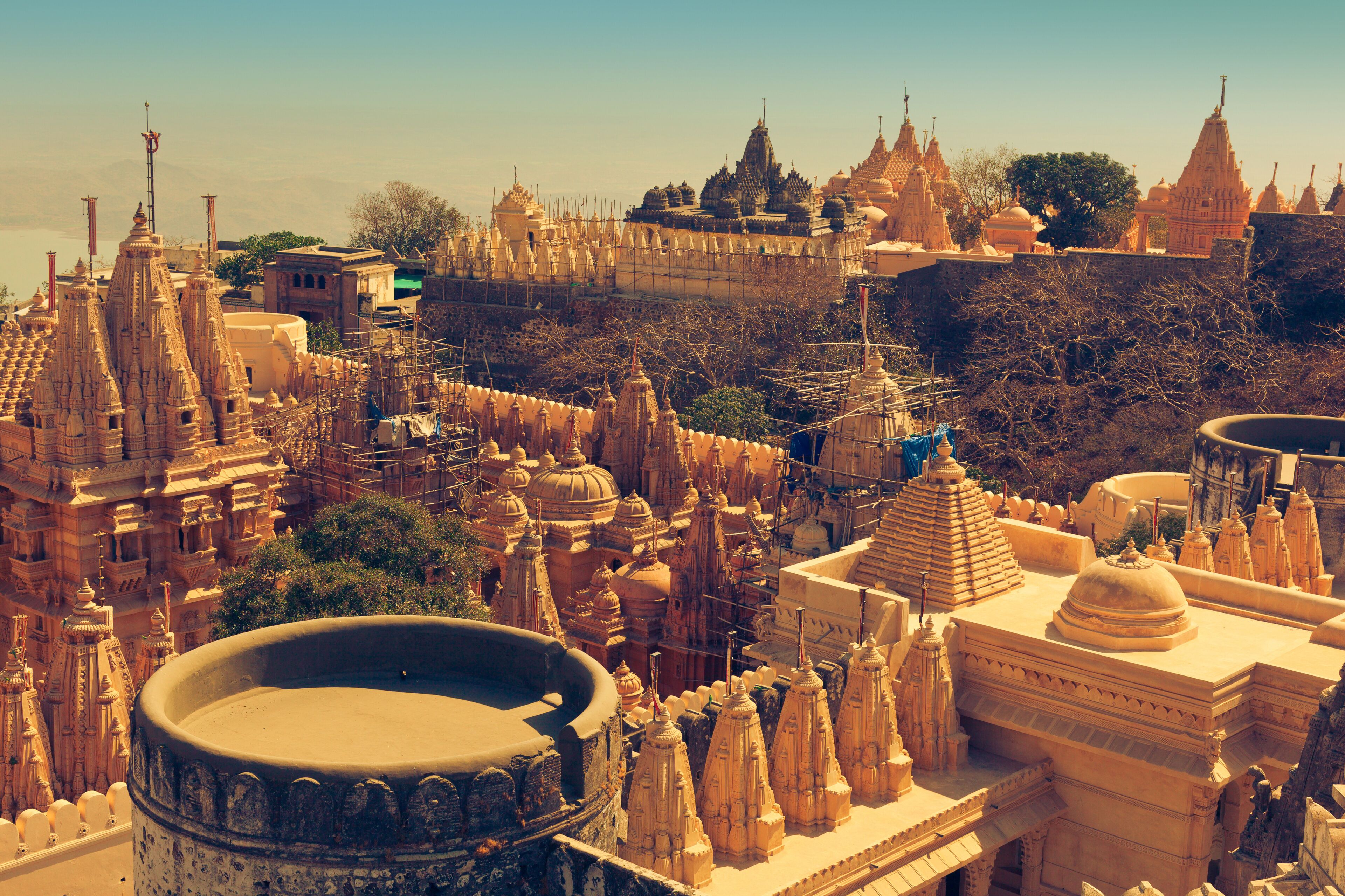 Jain temple complex on top of Shatrunjaya hill. Palitana