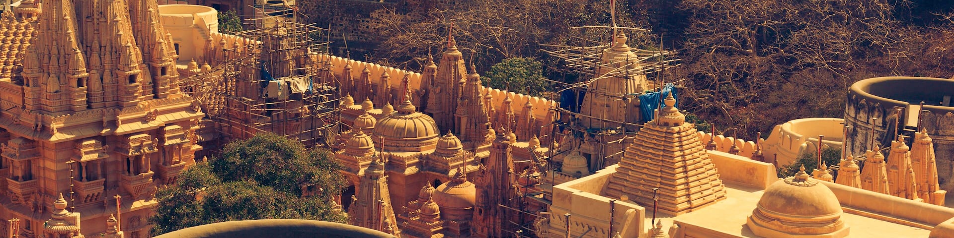 Jain temple complex on top of Shatrunjaya hill. Palitana (Bhavnagar district), Gujarat, India