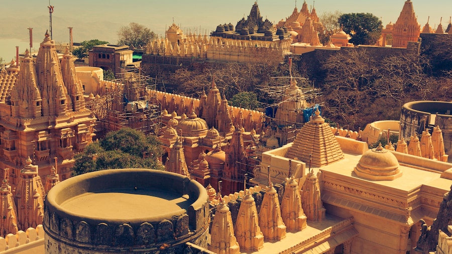 Jain temple complex on top of Shatrunjaya hill. Palitana