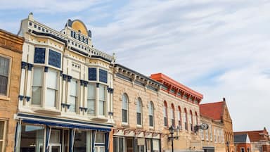Shops along main street, in the midwestern usa
