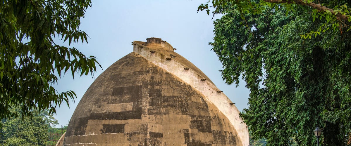 PATNA, BIHAR, INDIA., A spiral staircase leads to the top oft Stupa shaped grainary Golghar, built by the East India Company against the famine in 1786.