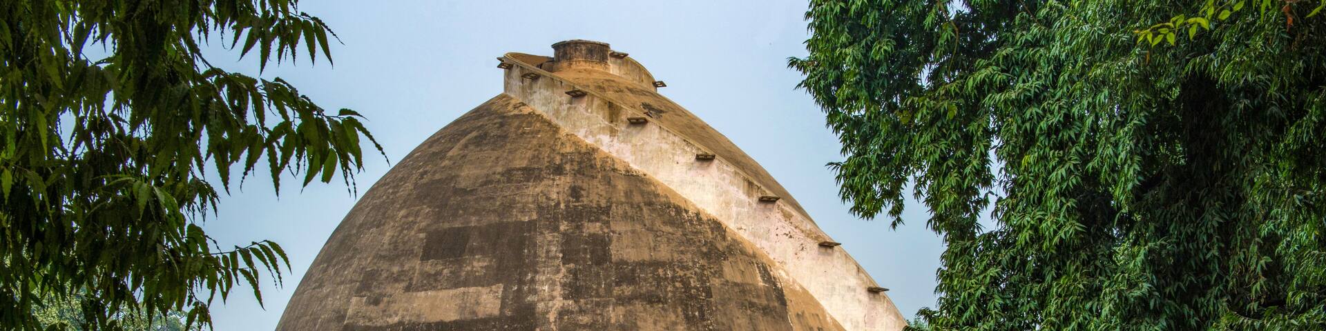 PATNA, BIHAR, INDIA., A spiral staircase leads to the top oft Stupa shaped grainary Golghar, built by the East India Company against the famine in 1786.