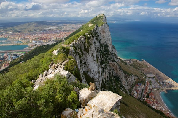 Rock of Gibraltar showing mountains, general coastal views and landscape views
