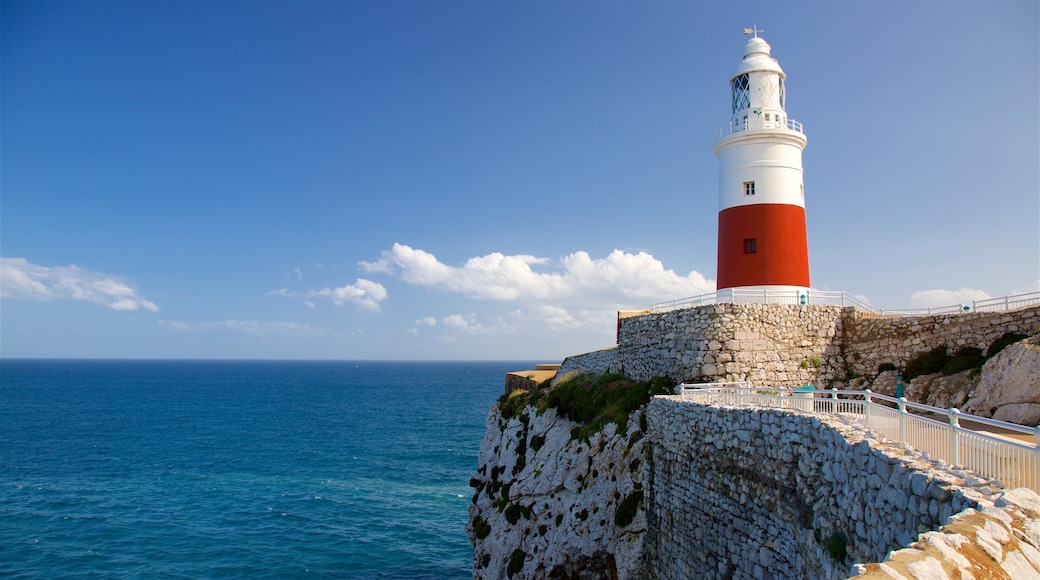 Europa Point Lighthouse featuring general coastal views, views and a lighthouse