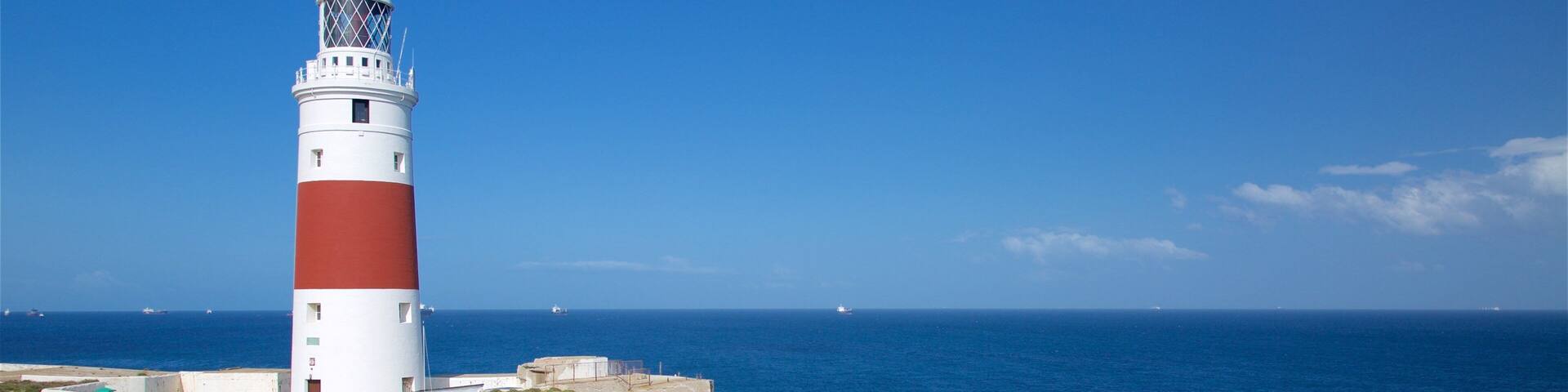 Europa Point Lighthouse mit einem Ansichten, allgemeine Küstenansicht und Leuchtturm
