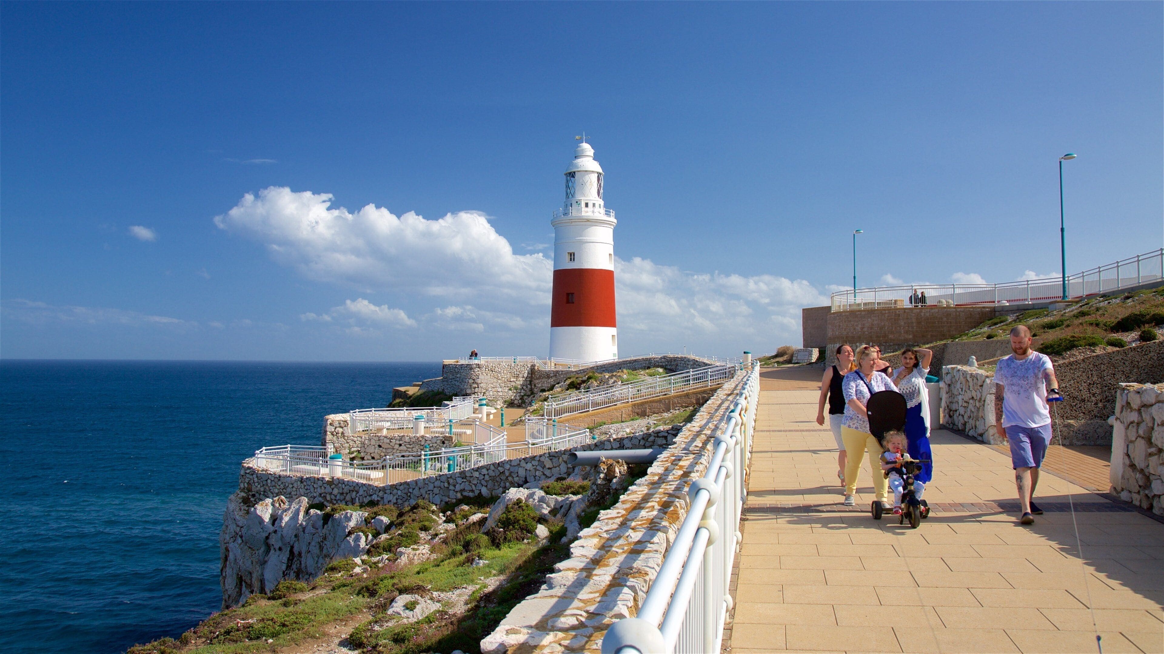 Europa Point Lighthouse which includes rugged coastline, views and general coastal views