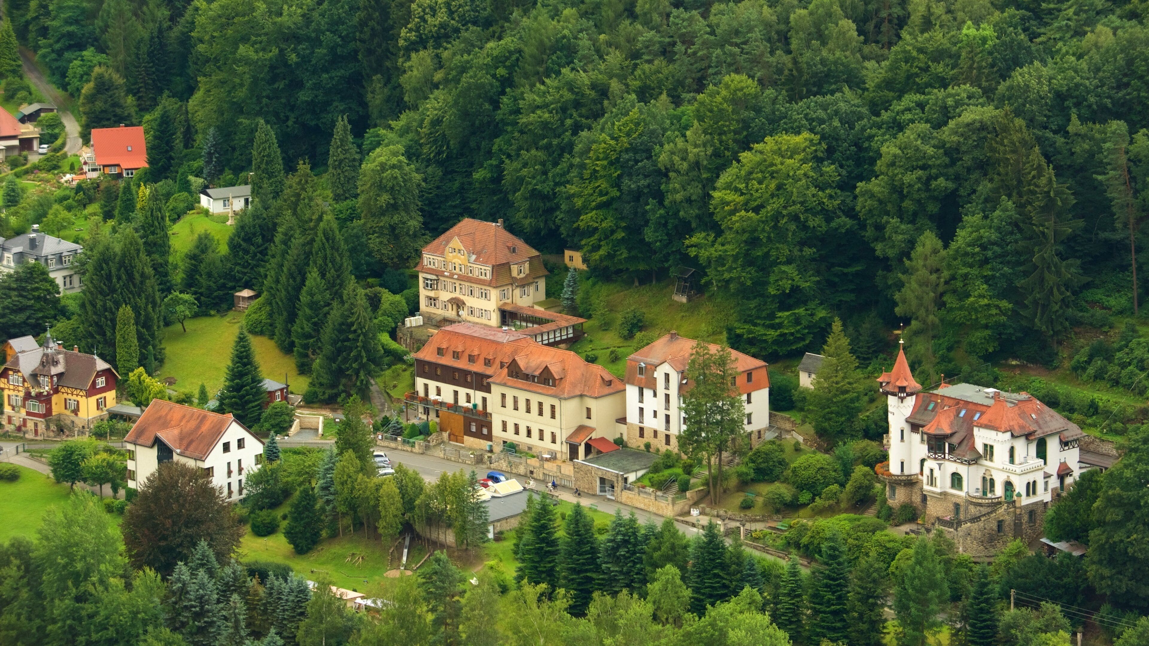 Saxon Switzerland National Park featuring a small town or village