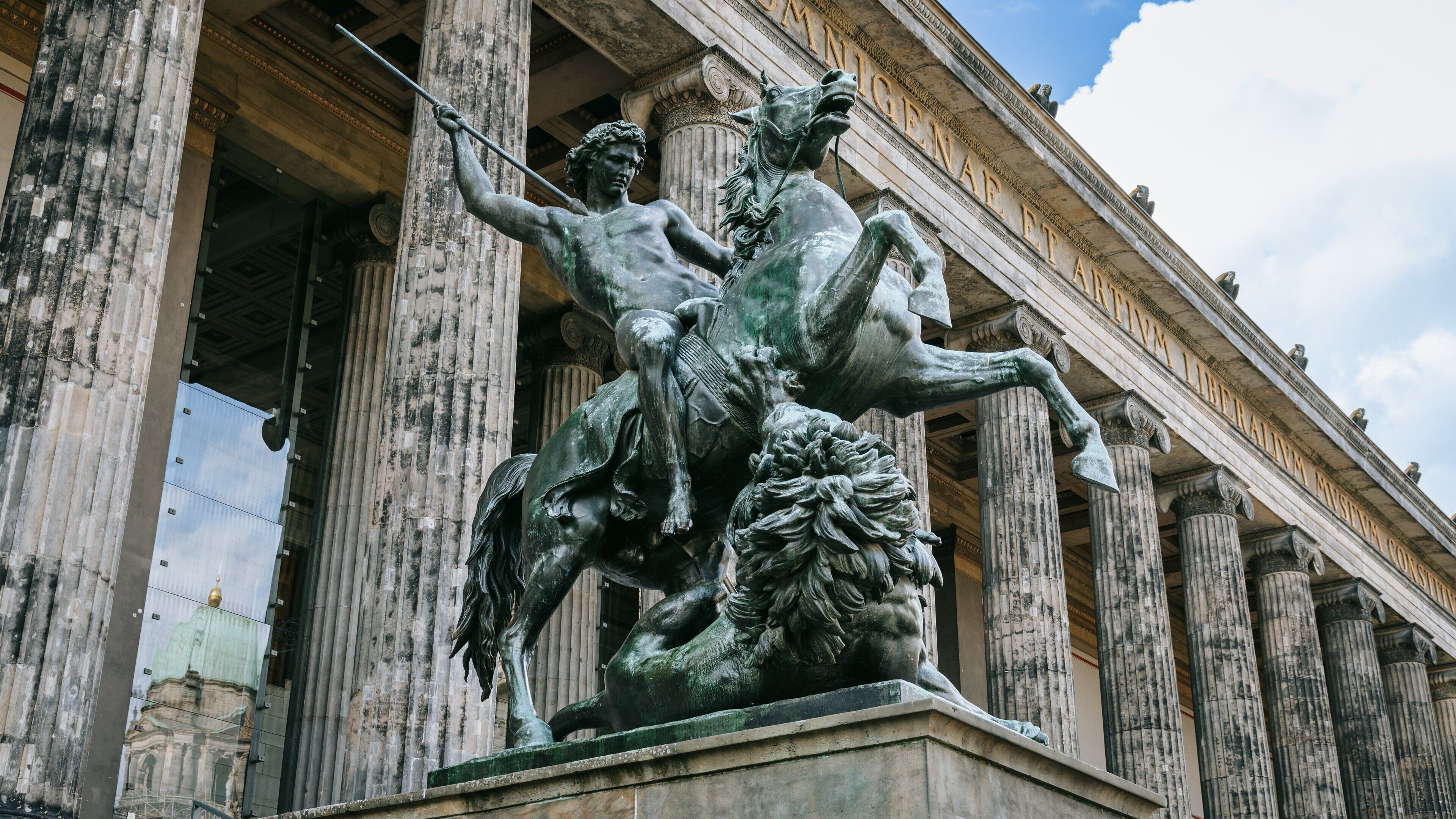 Museum Island which includes heritage architecture and a statue or sculpture