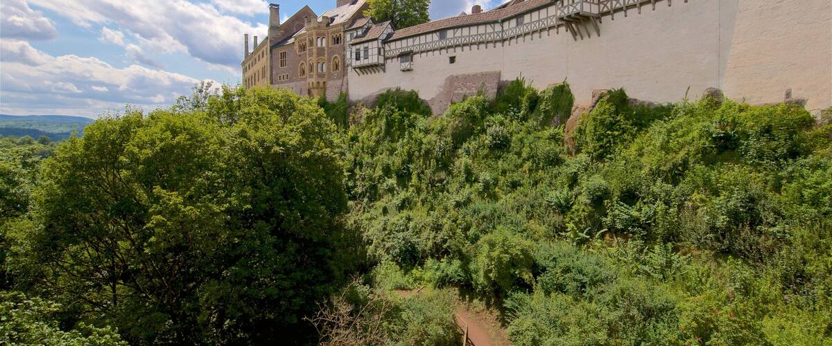 Wartburgin linna joka esittää perintökohteet ja linna