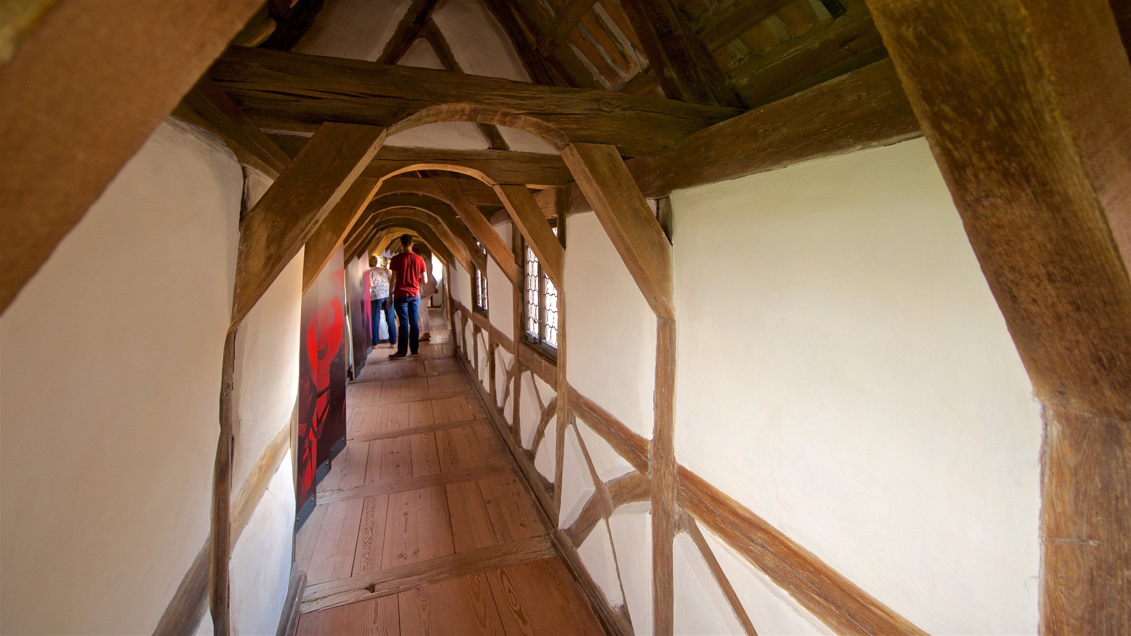 Castillo de Wartburg mostrando elementos patrimoniales y vista interna y también un pequeño grupo de personas