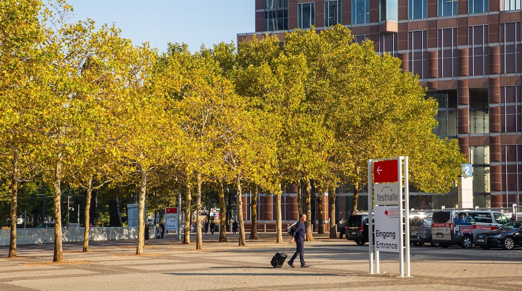 Festhalle Frankfurt featuring signage and a square or plaza