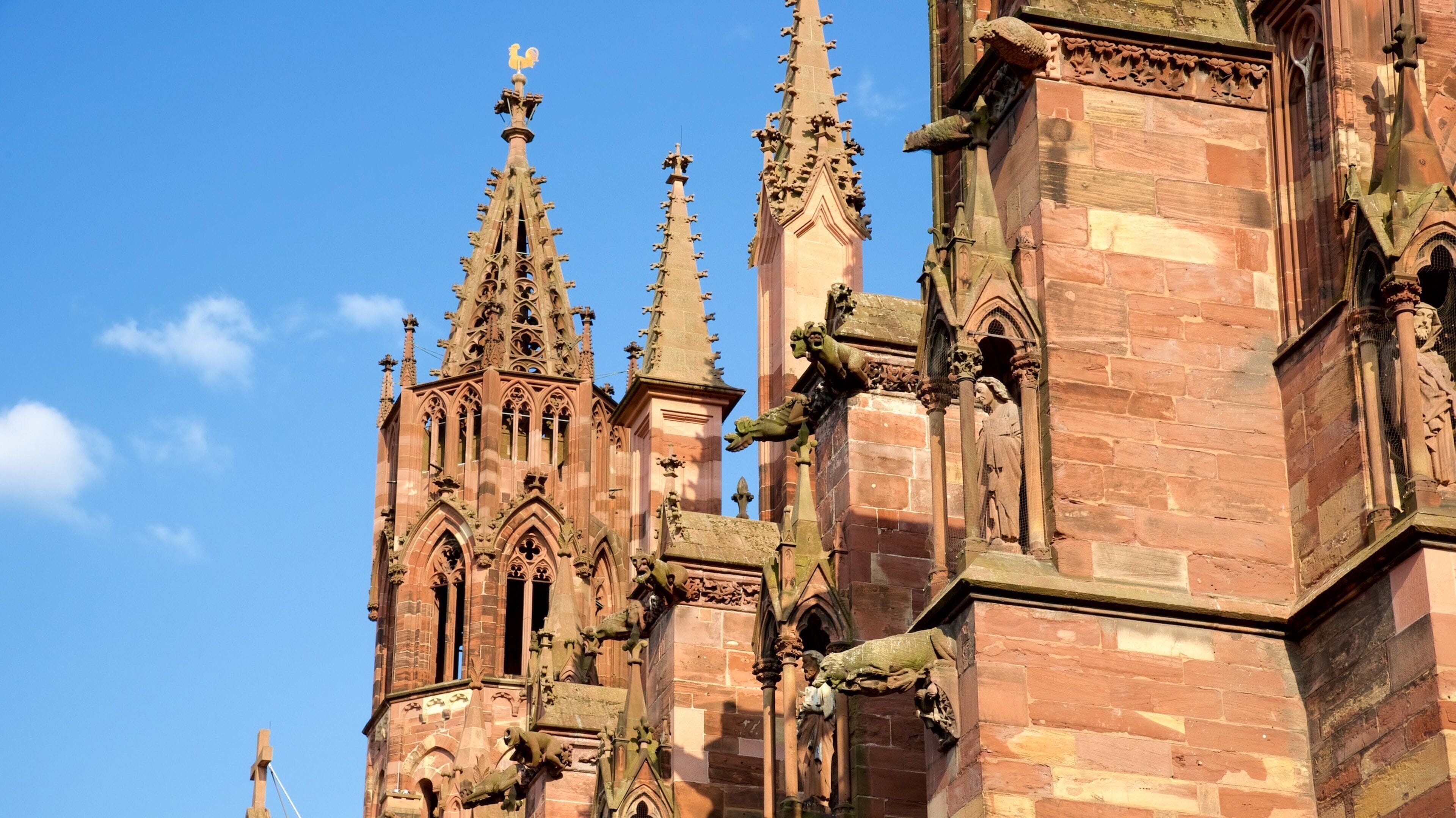 Freiburg Main Cathedral showing a church or cathedral and heritage elements