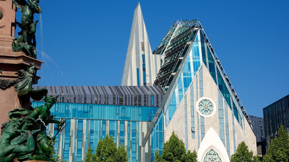 Zentrum showing modern architecture and a church or cathedral