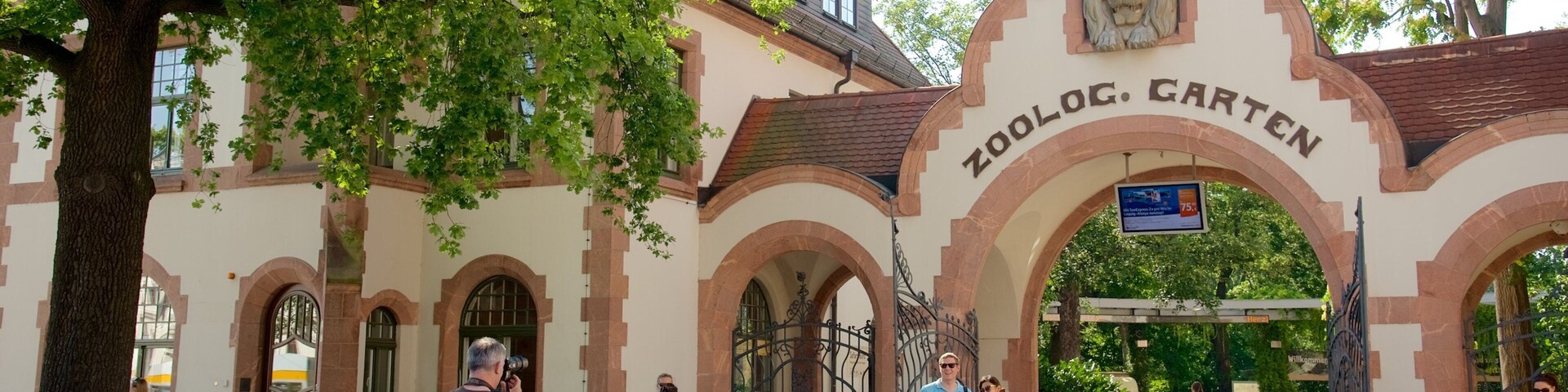 Leipzig Zoo which includes street scenes and zoo animals as well as a small group of people