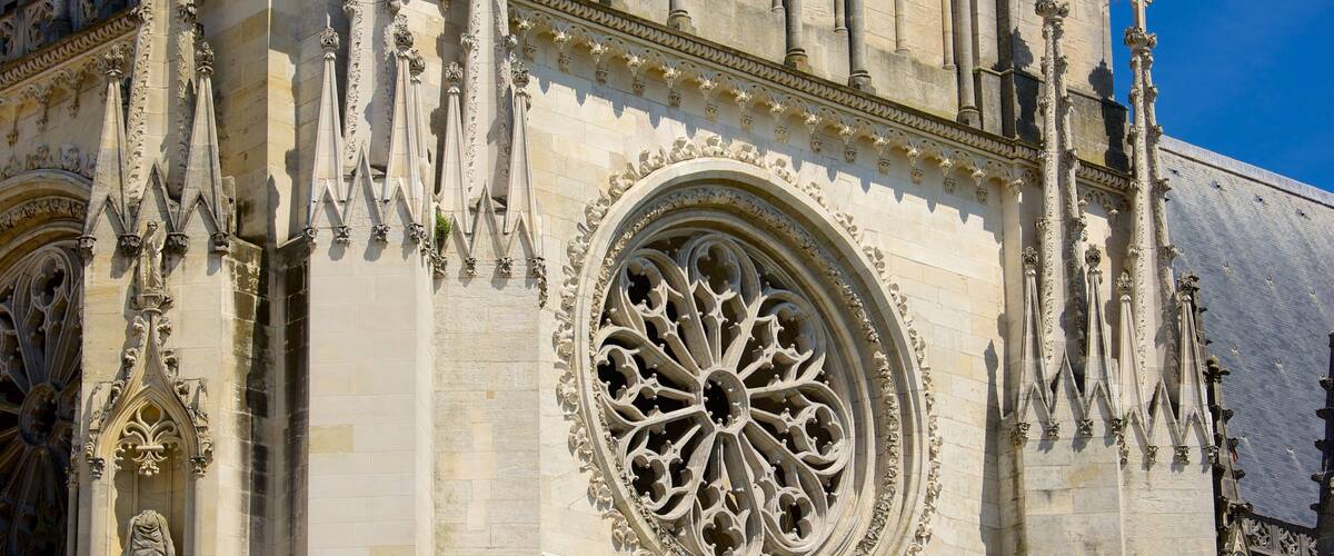 Sainte-Croix Cathedral featuring a church or cathedral and heritage architecture