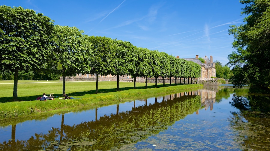Chateau de la Ferte-St-Aubin which includes a pond and a park