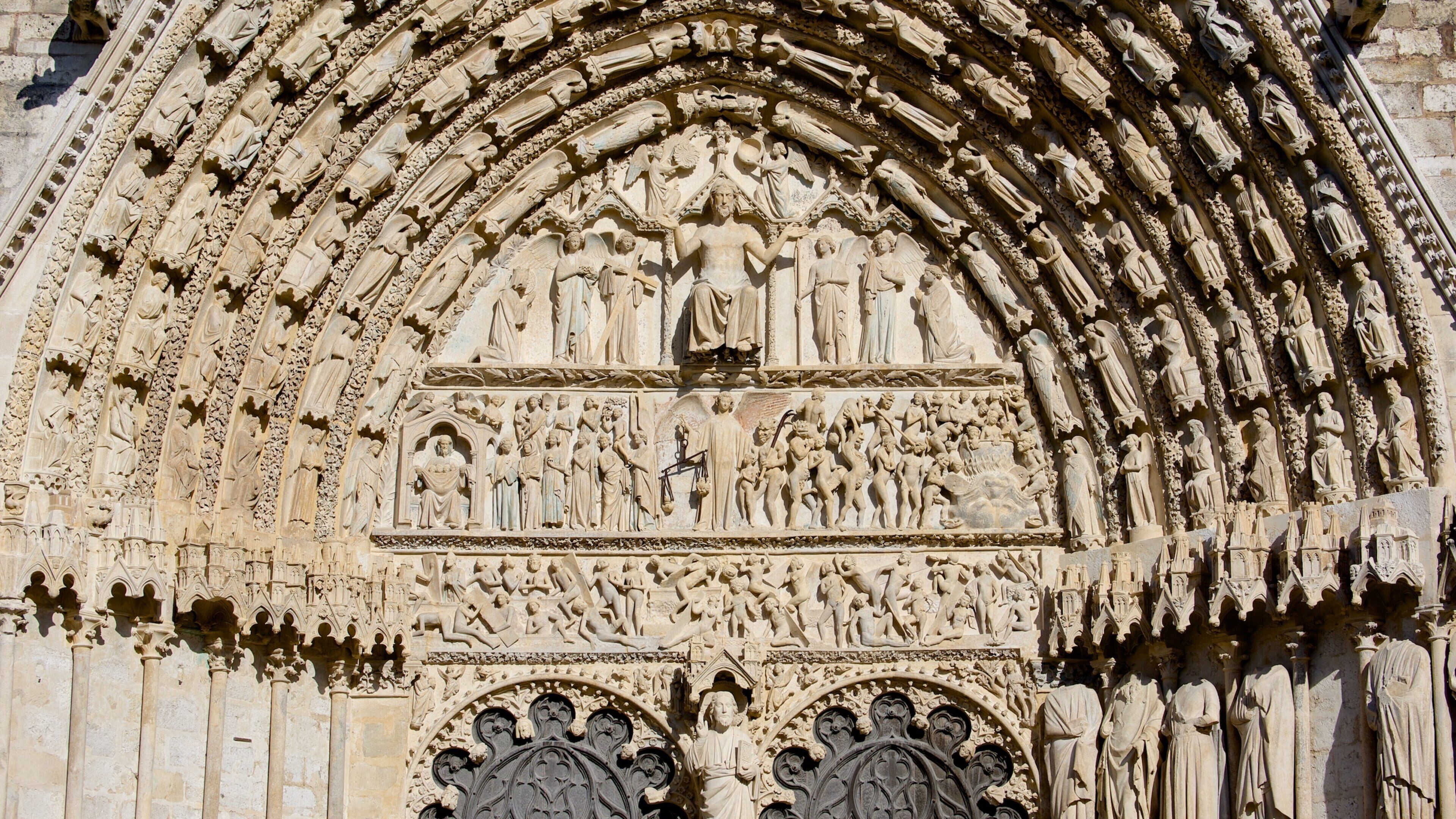 Bourges Cathedral showing art, a church or cathedral and heritage architecture