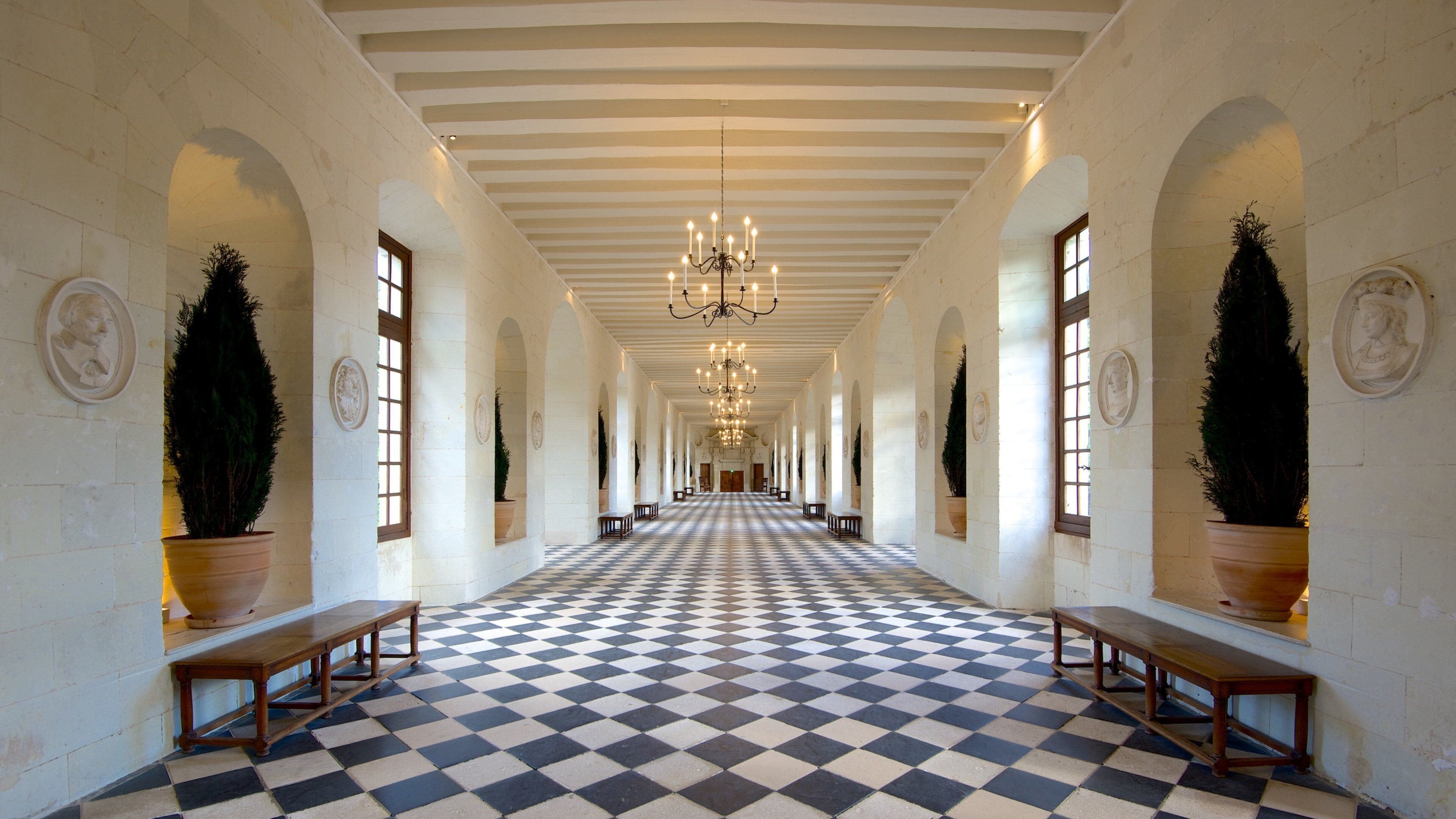 シュノンソー城 どの含み 屋内の眺め と 城