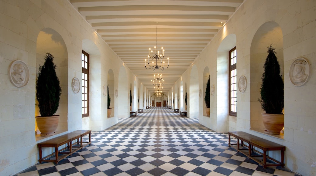 Chateau de Chenonceau showing interior views and château or palace