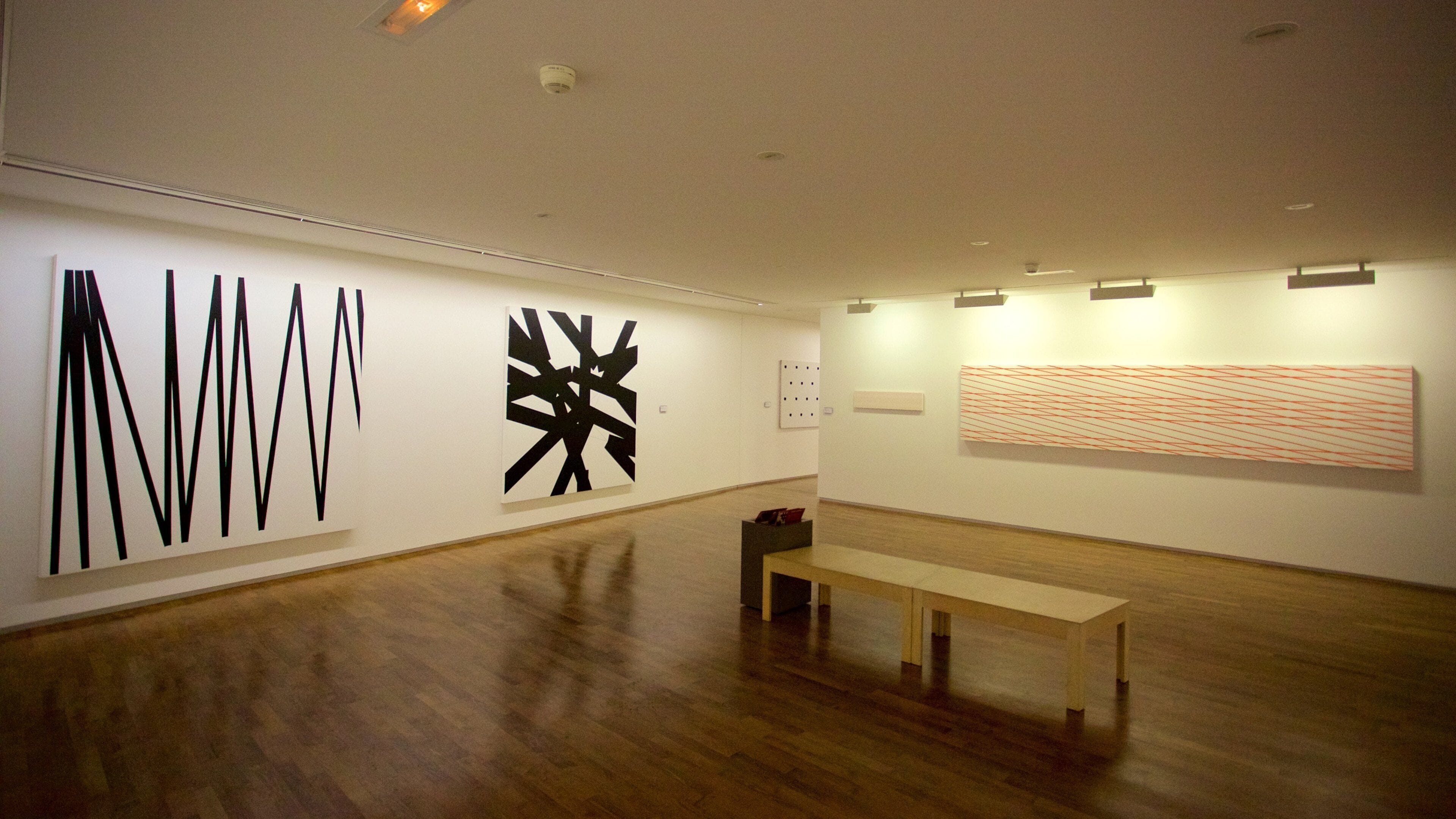 Downtown Angers featuring interior views and art