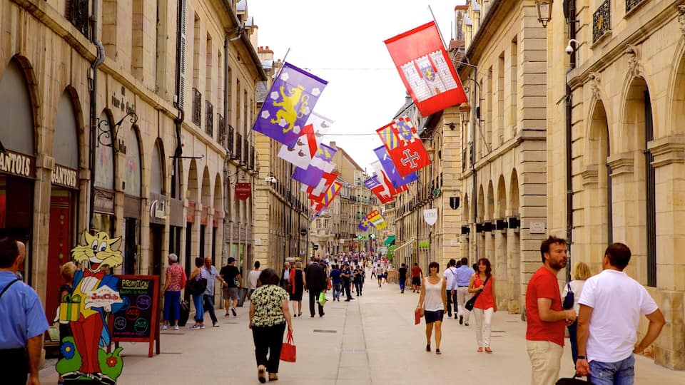 Palace of the Dukes of Burgundy which includes street scenes