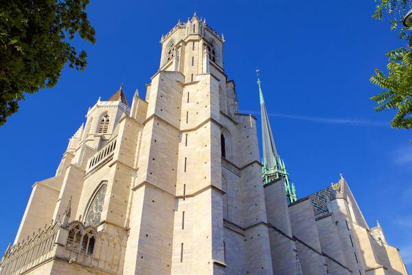 Dijonin katedraali featuring vanha arkkitehtuuri, perintökohteet ja kirkko tai katedraali