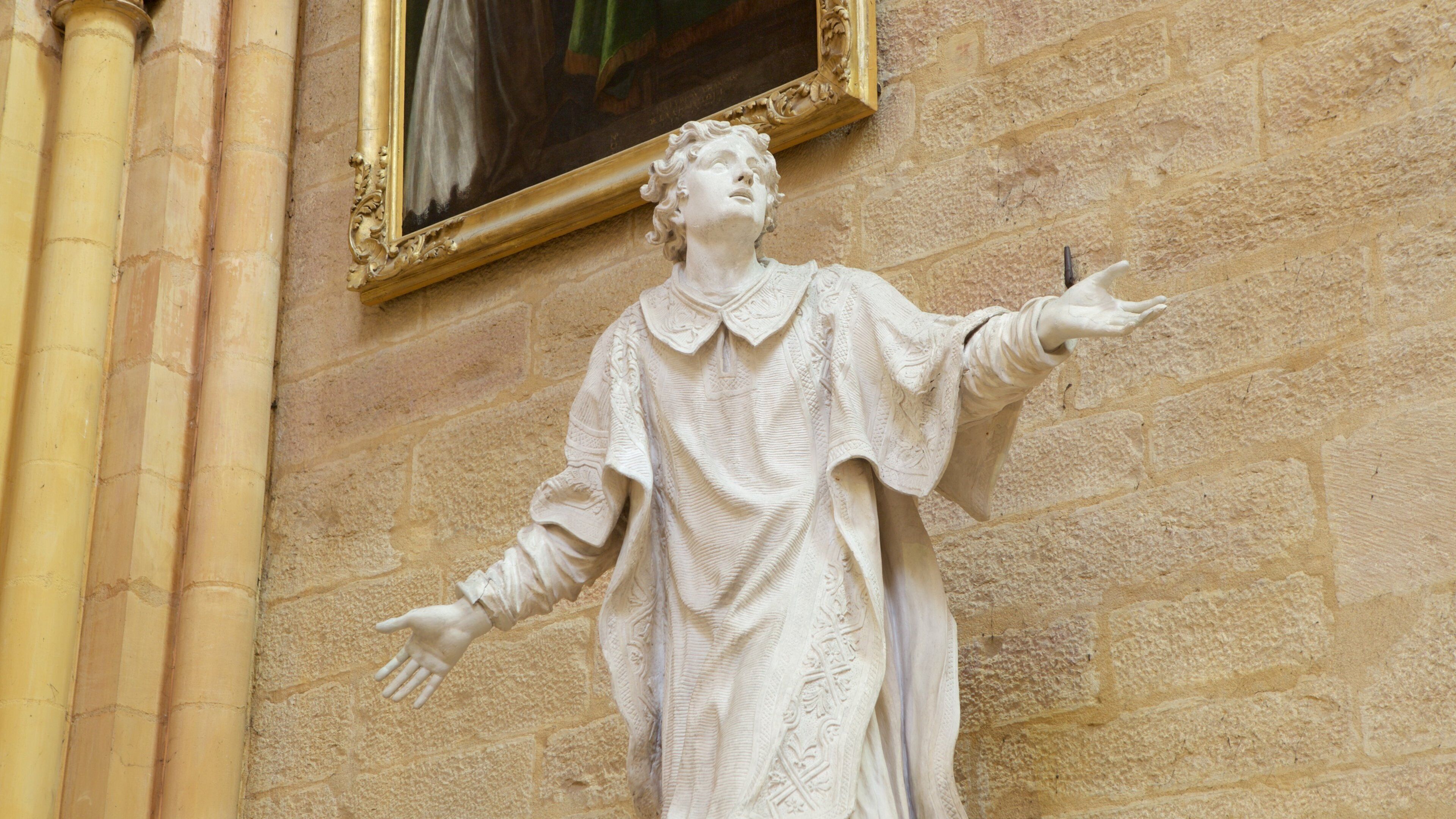 Dijon Cathedral showing a statue or sculpture