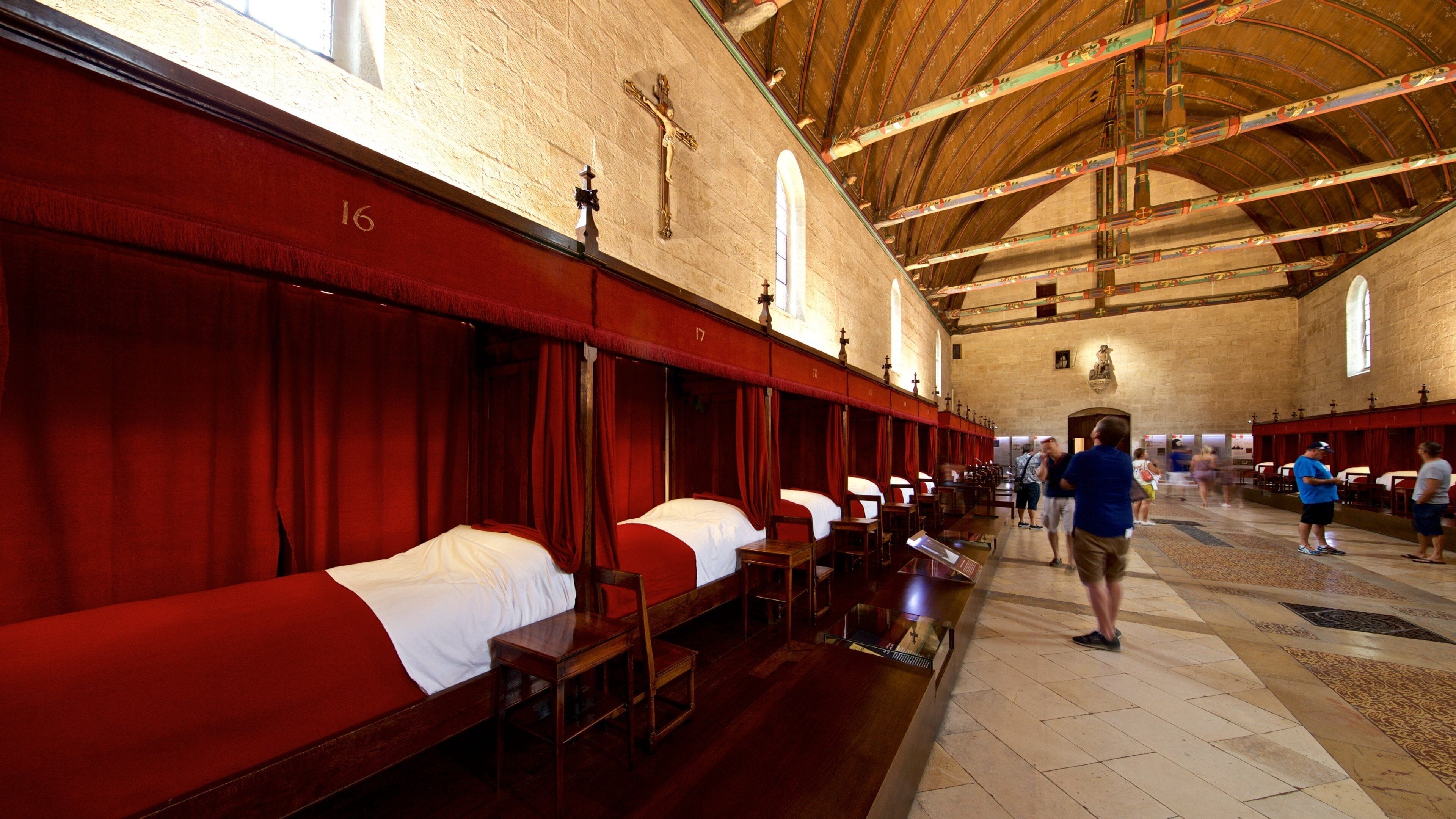 Hotel Dieu featuring heritage elements and interior views as well as a small group of people