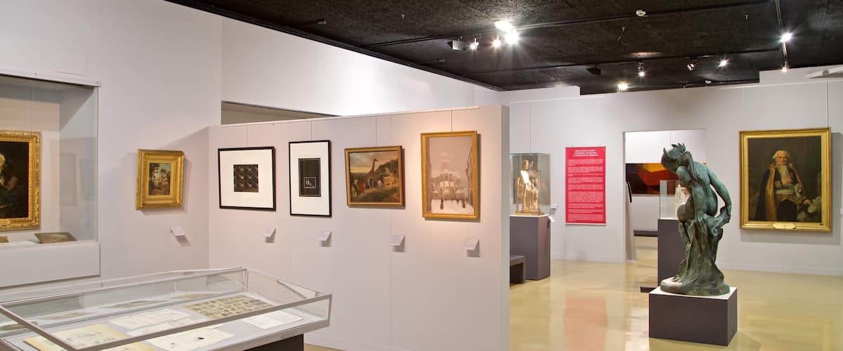 Museum of Fine Arts showing interior views and art