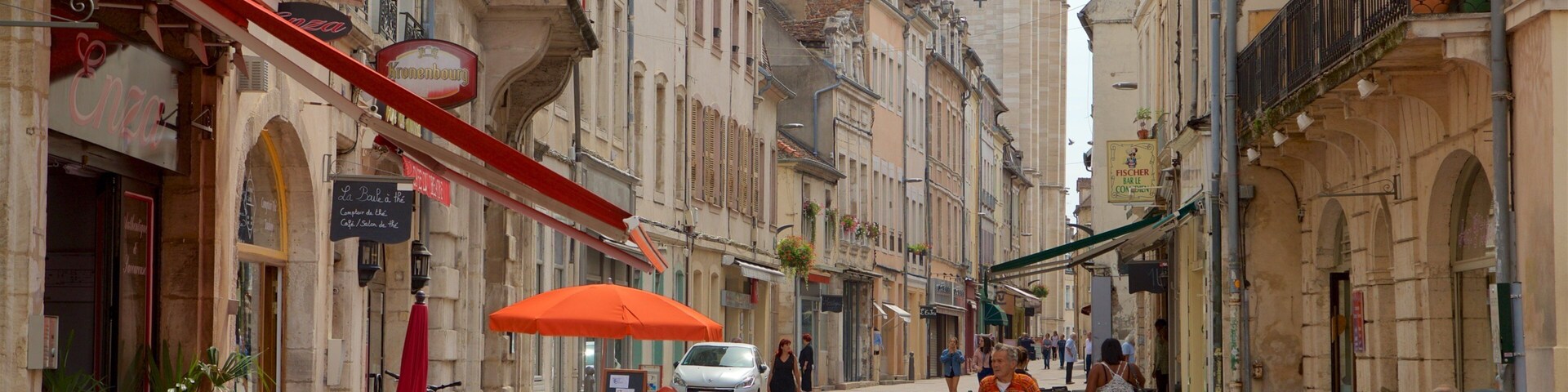 Chalon Cathedral which includes a city and street scenes as well as a small group of people