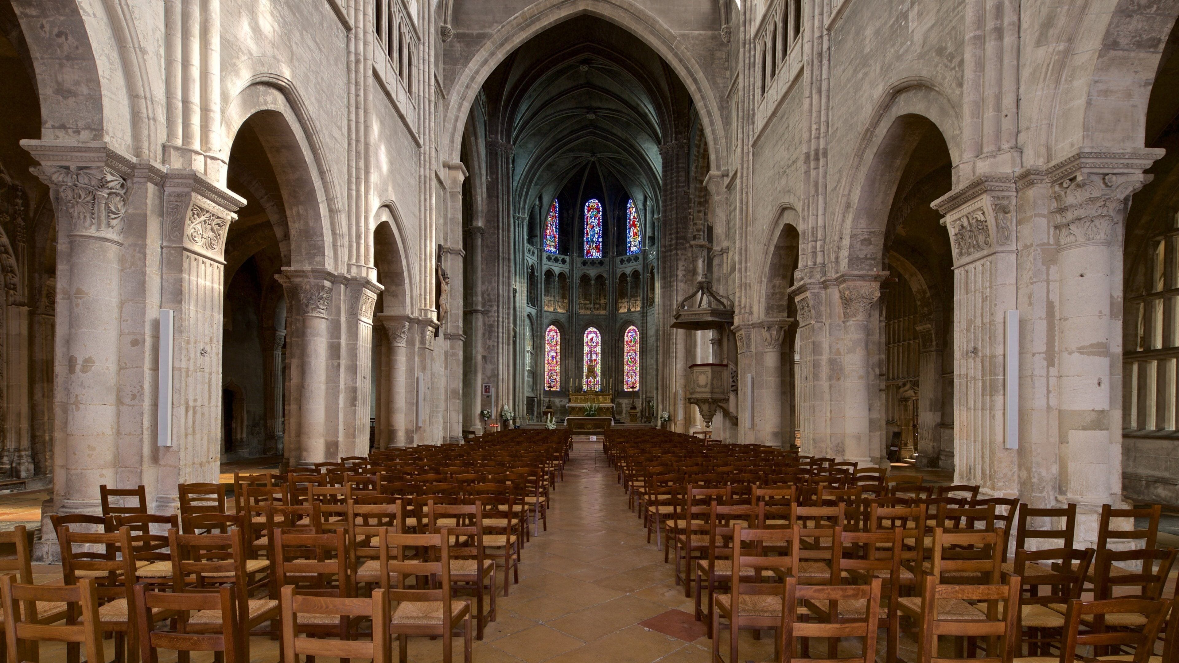 Chalon Cathedral featuring heritage elements, a church or cathedral and interior views