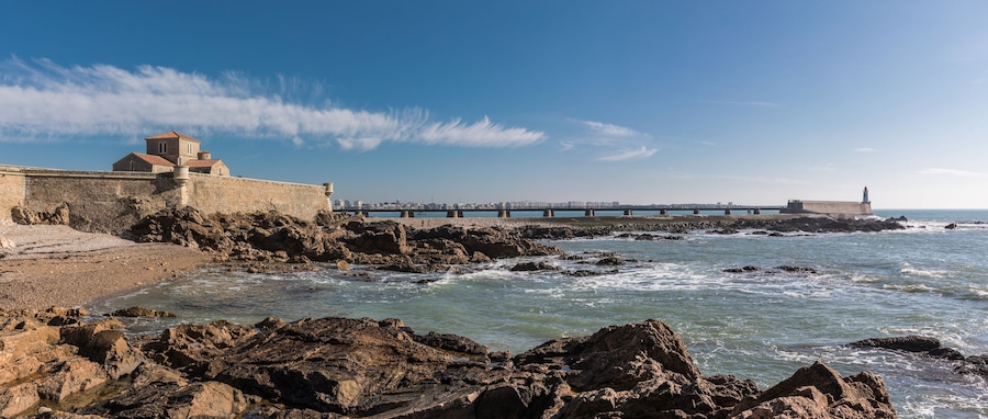 Panorama de la grande jetée de la Chaume (Les Sables d'Olonne, France)