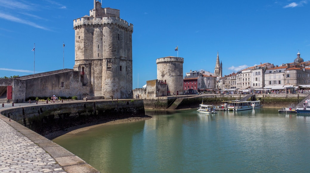 The port of La Rochelle on the coast of the Poitou-Charentes region of France. The towers date from the 11th century.