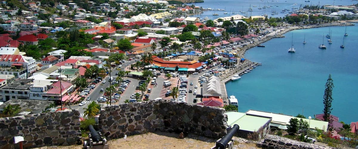 Old French fort protecting St. Martin harbor.