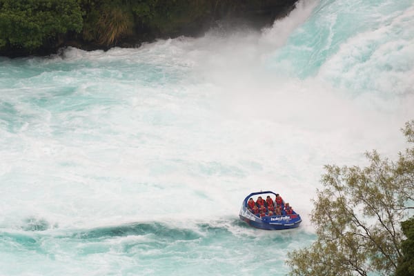 Huka Falls featuring rapids, a river or creek and boating