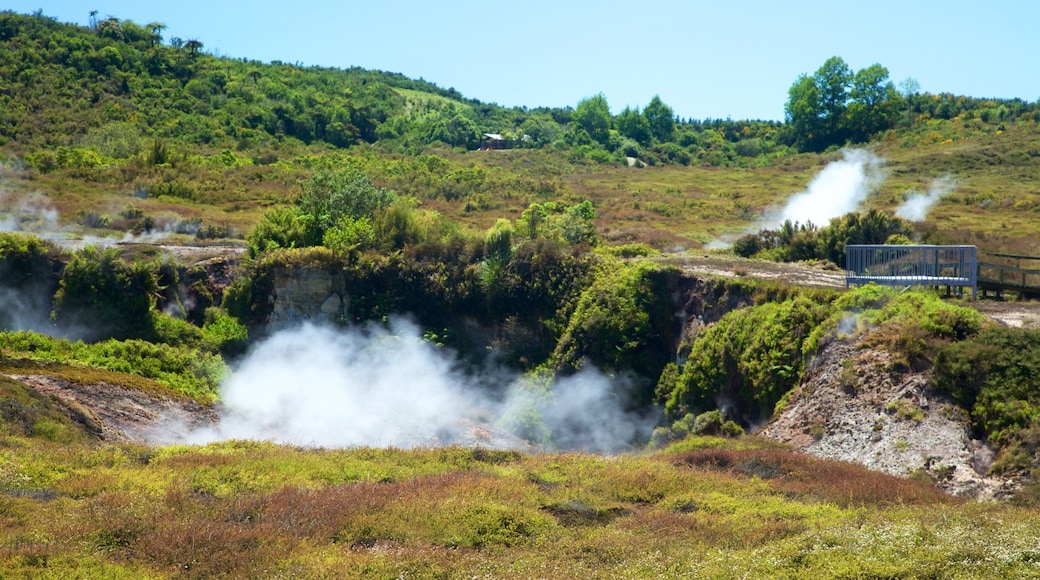 Craters of the Moon which includes tranquil scenes, mist or fog and landscape views