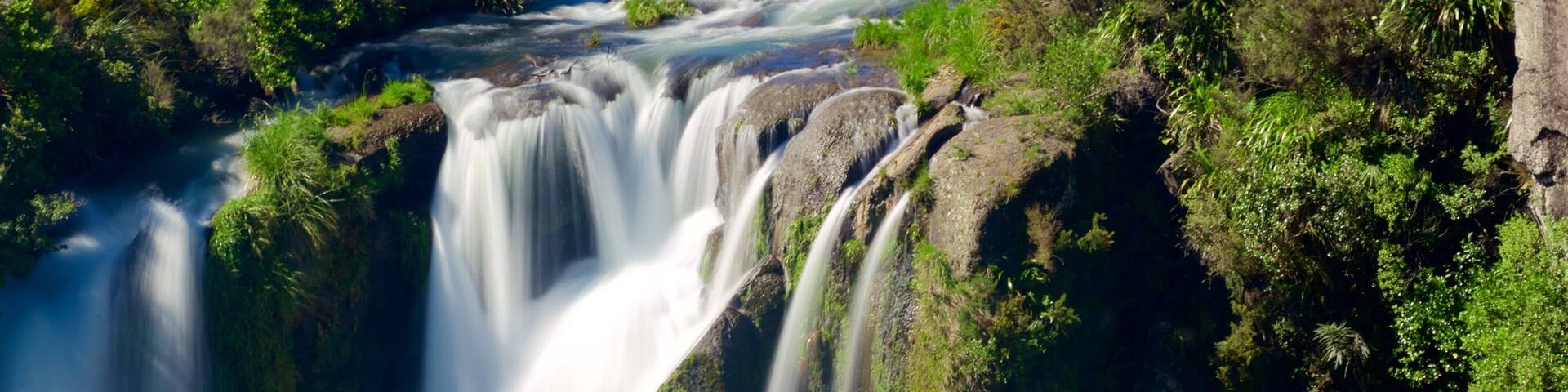 Waipunga Falls featuring a waterfall and a river or creek
