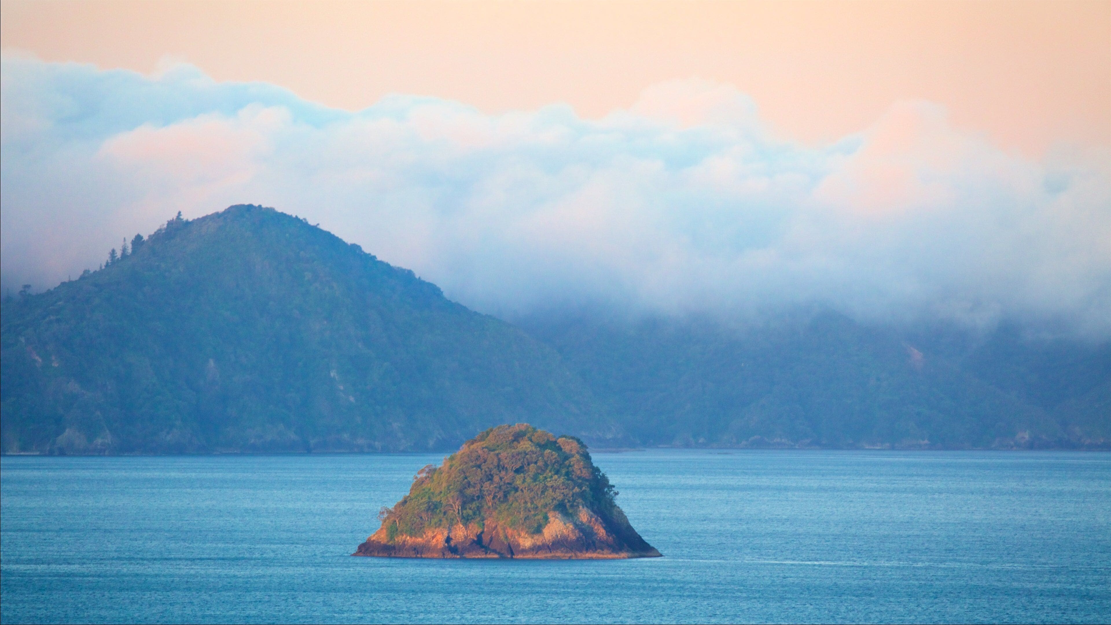 Shakespeare Lookout which includes island views, a bay or harbor and mist or fog