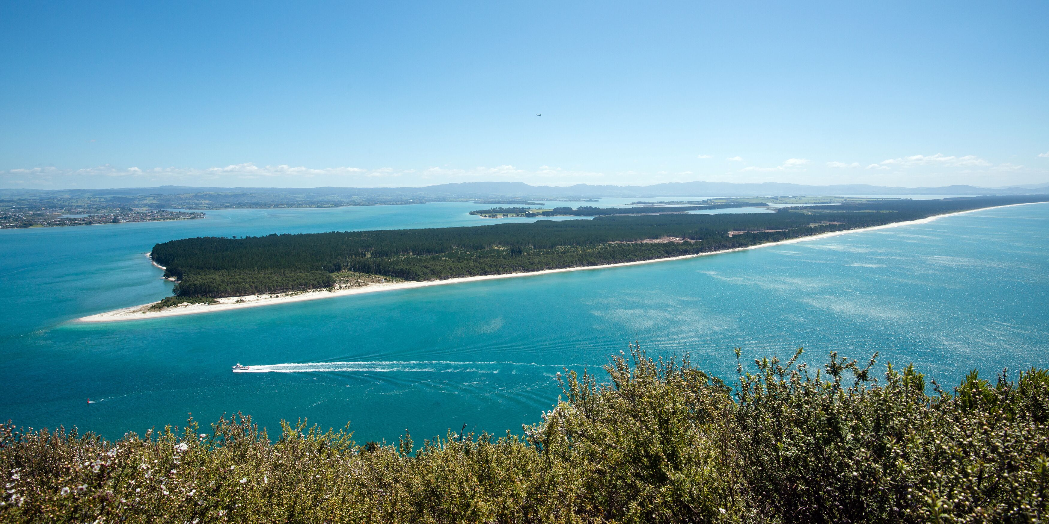 Matakana Island seen from the Mount Maunganui, New Zeland