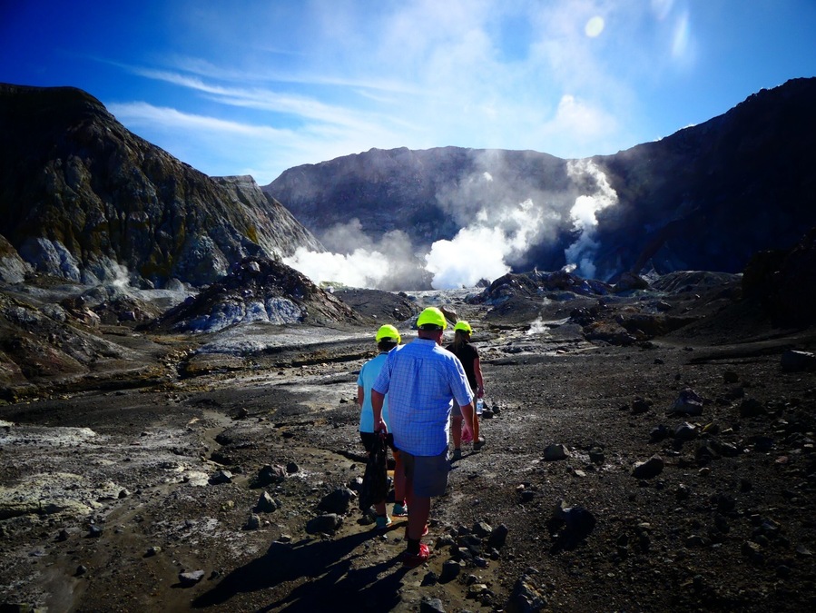 Walking around the crater