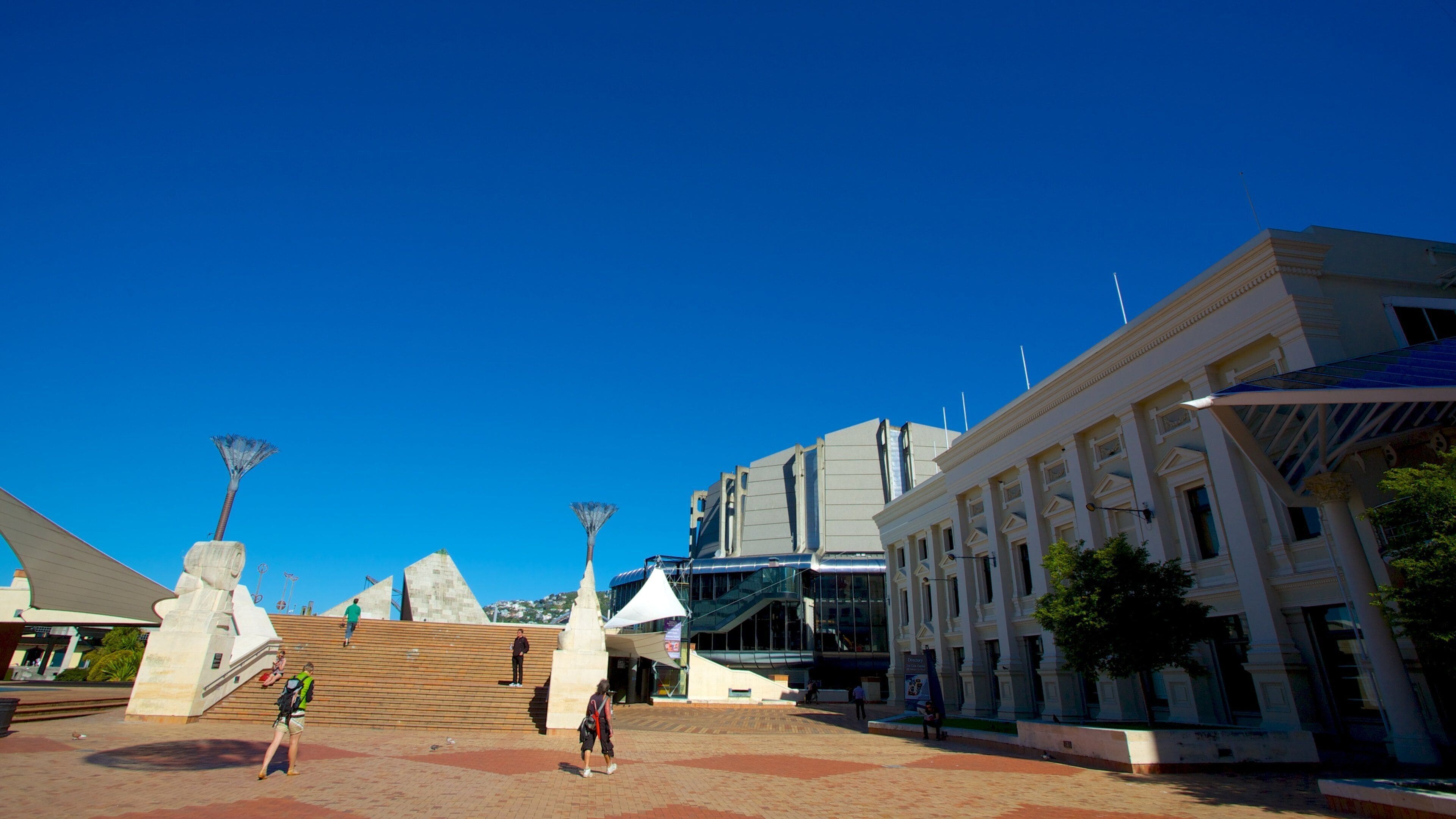 Civic Square which includes a square or plaza, a city and modern architecture