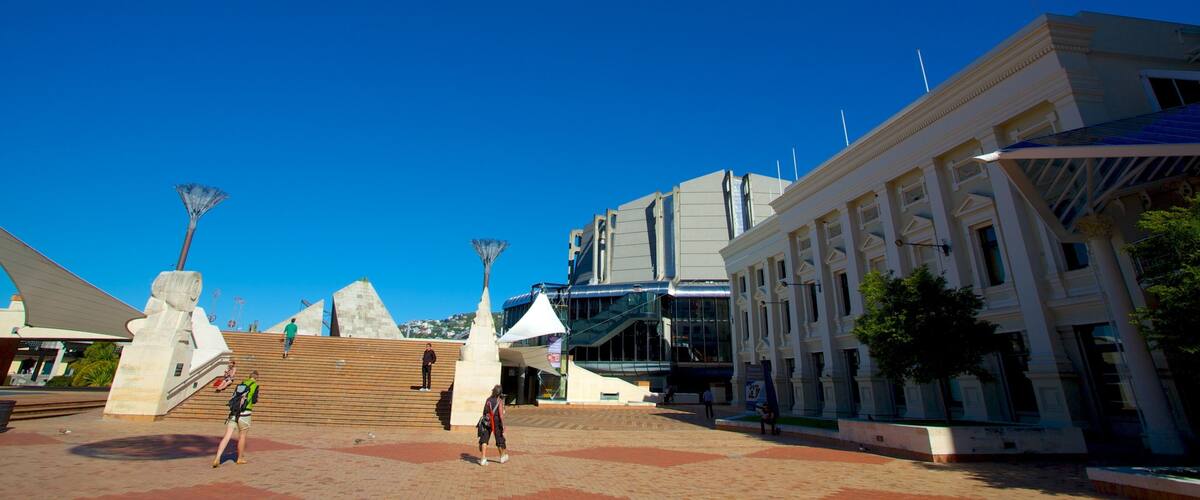 Civic Square which includes a square or plaza, a city and modern architecture