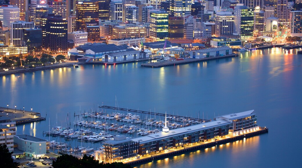 Mount Victoria Lookout featuring a marina, night scenes and a bay or harbor
