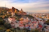 Beautiful sunset view of Old Tbilisi from the hill